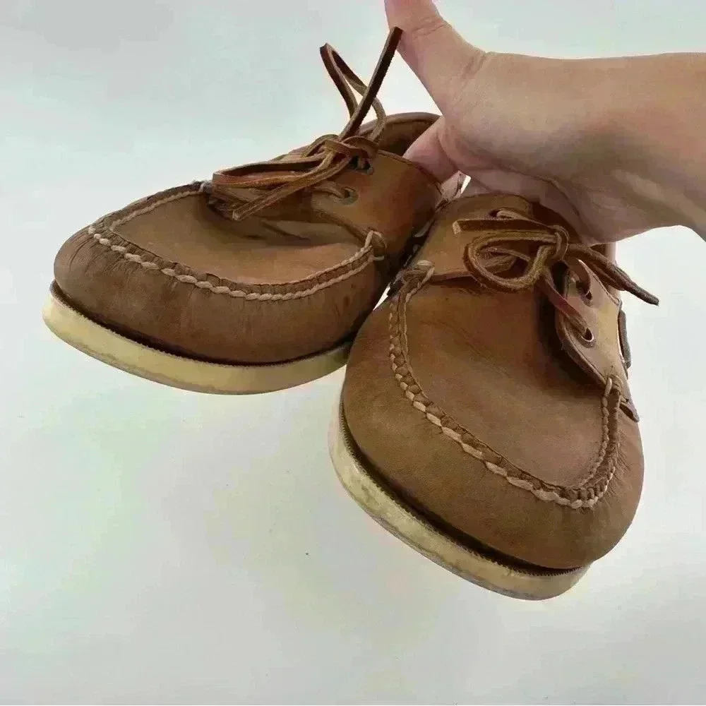 LL Bean mens size 11 Napa leather boat shoes coastal